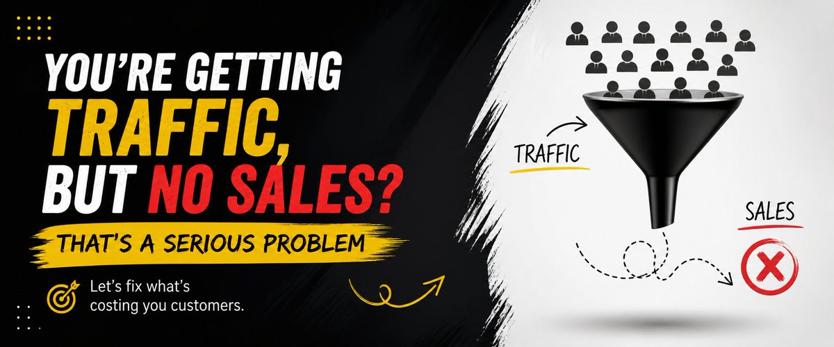 OluwaseunS63809's tweet image. You’re getting traffic, but no sales? That’s a serious problem.

Most small business owners think more traffic = more money.
Not true.

#SmallBusinessOwners #EntrepreneurLife #OnlineBusiness #SalesFunnel #LeadGeneration #DigitalMarketing #BusinessGrowth #MarketingTips