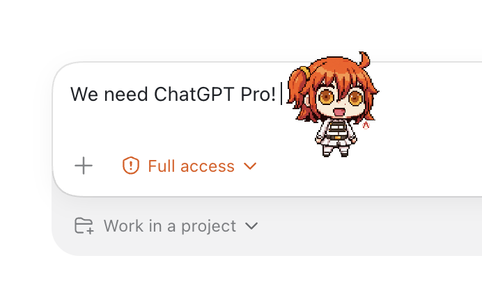 amataincaved's tweet photo. @OpenAIDevs Gudako wants Chatgpt Pro! https://t.co/msBkr61PQf