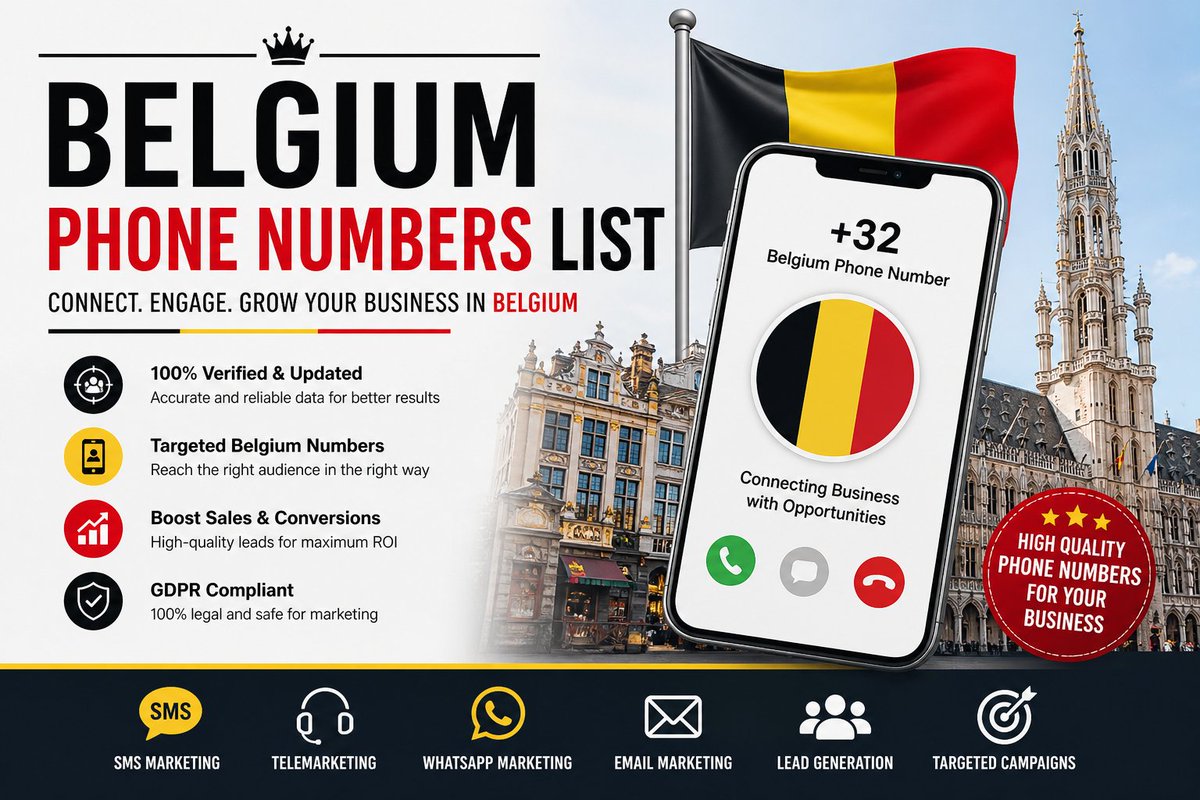 telema_data's tweet photo. A Belgium phone numbers list is a valuable resource for businesses and marketers looking to expand their reach within the European market. 
#Belgium #BelgiumNumbers #PhoneNumbersList #ContactDatabase #Telemarketing #SMSMarketing #LeadGeneration #BusinessData #B2BMarketing https://t.co/oHBdNa8G2l