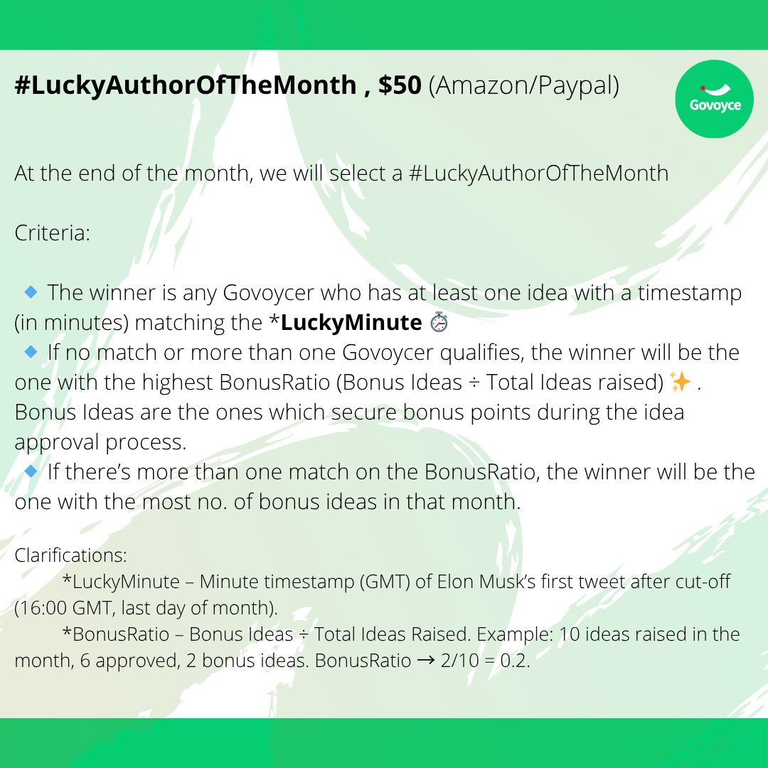 Govoyce's tweet image. Govoyce monthly rewards 🏆for the month of April

Attached is the list of 4 monthly winners ($50 each)

Comment below explains selection of all rewards.

Congratulations to the winners!

For participation and rules, refer to the images or our pinned post  #contest