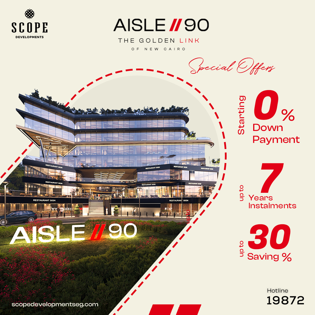 ScopeDevEG's tweet photo. Aisle 90 Mall — The Golden Link of New Cairo.

Scope Developments - سكوب للتطوير العقاري offers a limited-time opportunity designed for smart investors
📷With 0% Down Payment , up to 30% Savings and installments up to 7 years. https://t.co/t97qWW0MXf