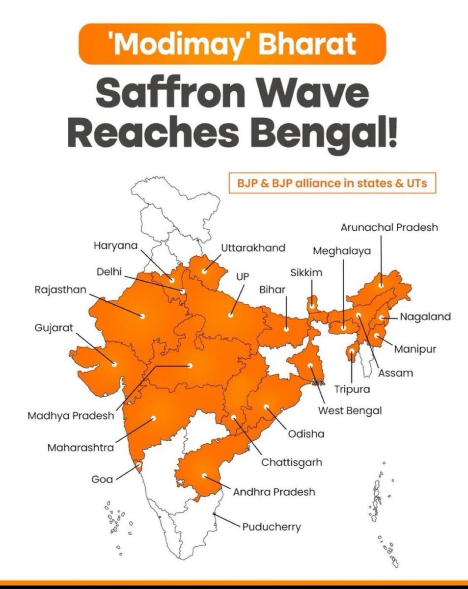 Santosh24011981's tweet photo. बीजेपी ने देश का भगवामय नक्शा साझा किया है https://t.co/XHU0s0xHm3