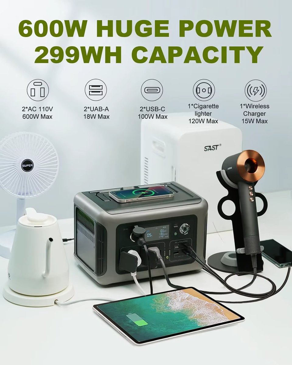 SlayInSeconds's tweet photo. Top On Sale Product Recommendations!
ALLPOWERS Portable Power Station R600, 299Wh LiFeP04 Battery with 2x 600W (1200W Surge) AC Outlets for Outdoor Camping RV Home
Price Now: USD 199.33 (Original price: USD 677.94,  71% off)
🔗Click &amp; Buy: https://t.co/c6HdvKpa0L https://t.co/UNoJpTCEDb