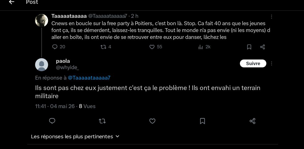 LaBatte420's tweet photo. C'était donc ça !! ....
la perturbation du côté obscur de la force et l'arrêt de la rotation de la terre pendant 3 putains de jours .....
Ils ont osé envahir un terrain militaire les gredins ! !
😝😂🤣
#FreePartyIsNotACrime même sur un terrain militaire 🤟🏻 https://t.co/nOpV7d4zLs