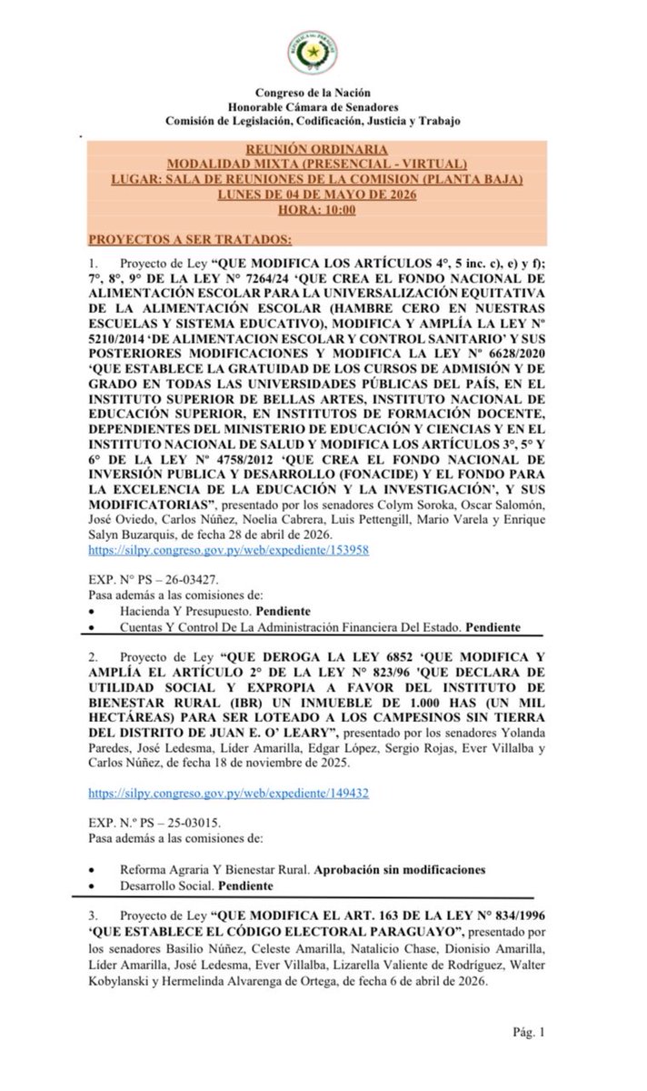Comisión de Legislación tweet media