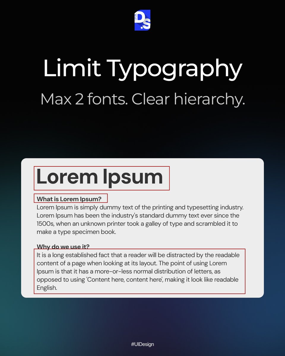 designstudioux's tweet image. Good design isn’t random.
It’s built on rules most people ignore.
Grids, spacing, type, alignment, 
this is the foundation.

Master this, and everything else gets easier.

#designstudiouxui #uidesign #productdesign #designrules #graphicdesign #typography #designstudio