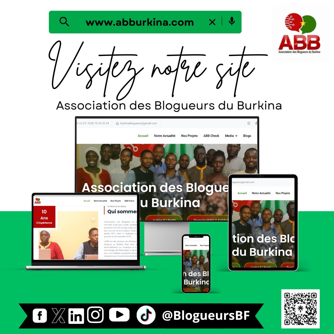 NeimatouS's tweet image. 🌐 𝗦𝗶𝘁𝗲 𝘄𝗲𝗯 𝗱𝗲 𝗹’𝗔𝗕𝗕 𝗲𝘀𝘁 𝗲𝗻 𝗹𝗶𝗴𝗻𝗲 
Découvrez dès maintenant la plateforme officielle de l’ABB.
𝗔𝗰𝘁𝘂𝗮𝗹𝗶𝘁𝗲́𝘀, 𝗽𝗿𝗼𝗷𝗲𝘁𝘀, 𝗿𝗲𝘀𝘀𝗼𝘂𝗿𝗰𝗲𝘀, 𝗯𝗹𝗼𝗴𝘀… tout y est pour valoriser le digital burkinabè.
#ABB #BlogueursBF #DigitalBurkina