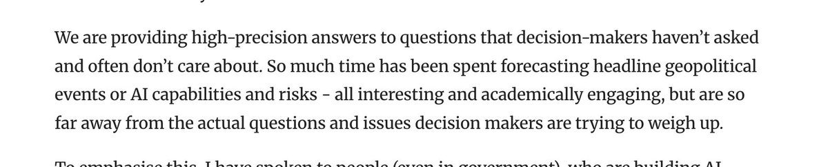 EAForumPosts's tweet photo. "Why Forecasting Fails Decision Makers" by JamesN (@NwprtNarrative) https://t.co/CDPXZIkGMs