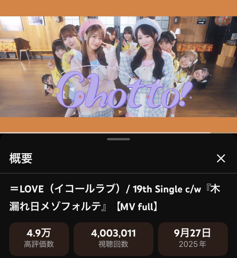 19th Single c/w 木漏れ日メゾフォルテ 400万回🌸達成！ #イコラブ
