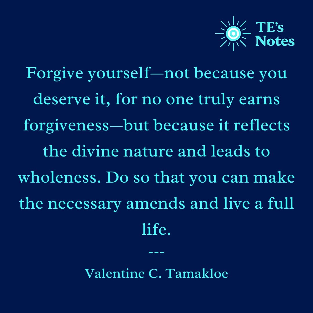 vctamakloe's tweet image. It is often easier to forgive others than to forgive ourselves. Perhaps it is because we are deeply aware of what we could have done differently.
Extend mercy to yourself; it is necessary 🤝🏽

#TEsNotes #livefully #divine #forgive #mercy #growth #reflections #impact
