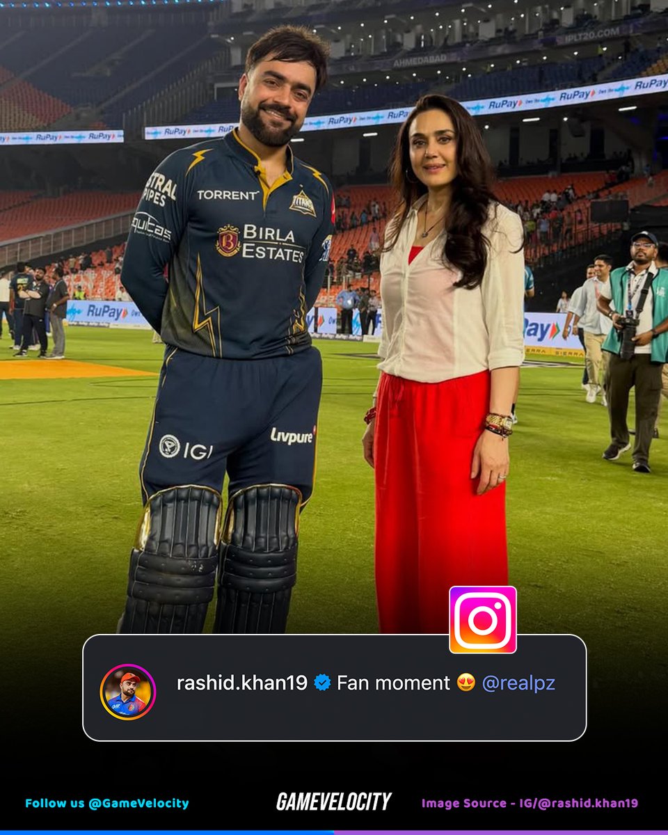 gamevelocity_'s tweet image. Even the stars have their fan moments 😄✨
Rashid Khan sharing a special frame with Preity Zinta 💖

#RashidKhan #PreityZinta #IPL2026 #CricketFans #GameVelocity