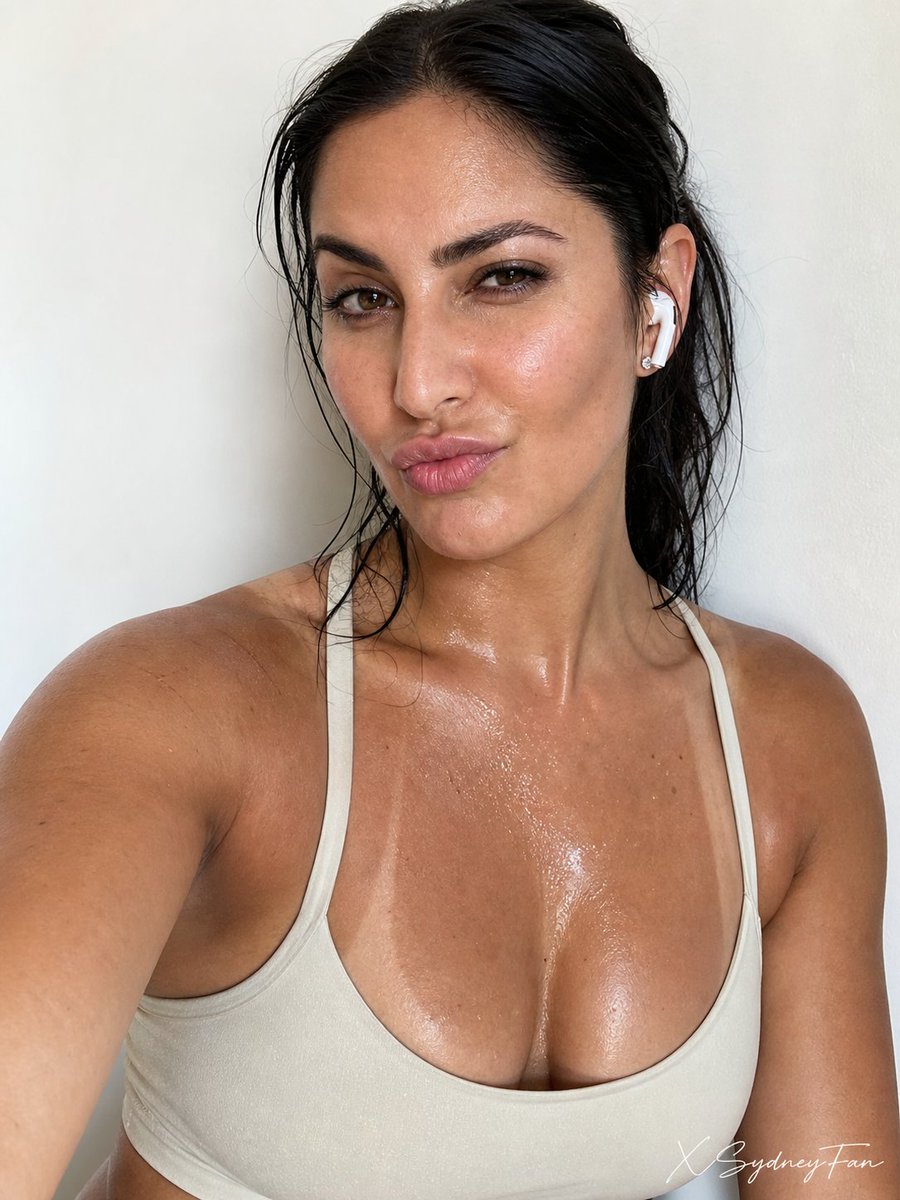 Photorealistic Post-Workout Selfie with Tan Lines