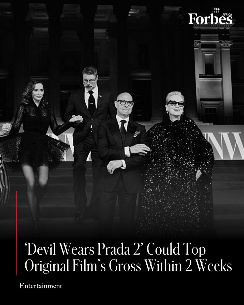 forbesafrica's tweet image. #Entertainment
The highly anticipated opening weekend of “The Devil Wears Prada 2” is expected to rival that of “Project Hail Mary” and vie for a spot among the best openings of the year—and it could out-earn the lifetime gross of the popular original film within weeks.

Read