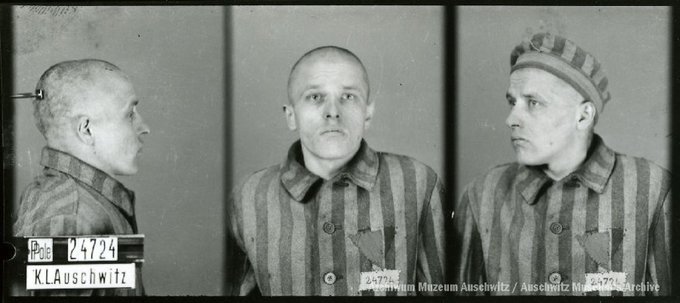MuzeumAuschwitz's tweet image. 4 maja 1912 | W Raczynie urodził się Polak Jan Telega. Robotnik.

W #Auschwitz od 18 grudnia 1941 r. 
Nr 24724
Zginął w obozie 21 lutego 1942 r.
