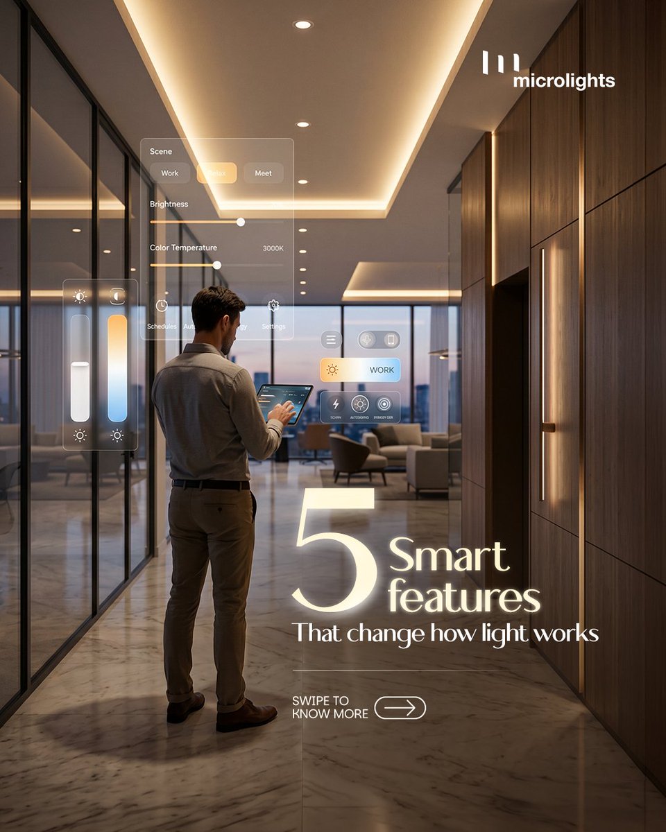 MicrolightsL's tweet photo. Smart lighting is often reduced to automation, but its real value lies in control, adaptability, and how well it responds to user behaviour and environmental changes. 

Follow Microlights for more practical lighting insights. https://t.co/sF69BaU0m7