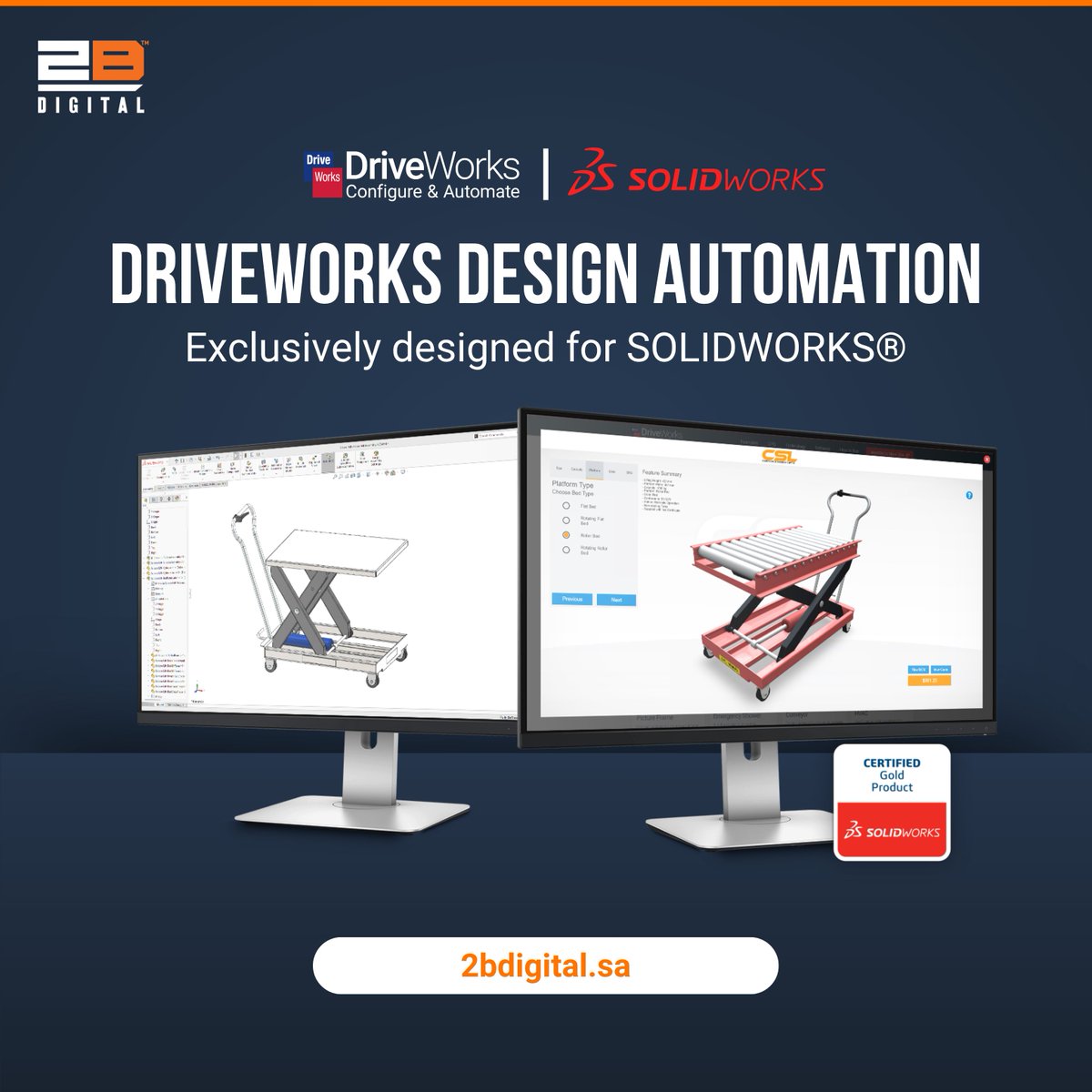 2bdigitalco's tweet image. DriveWorks design automation technology enables #manufacturers to capture and reuse design, manufacturing, and cost estimation knowledge to deliver custom products faster and with greater accuracy, without using complex macros, design tables, or configurations.