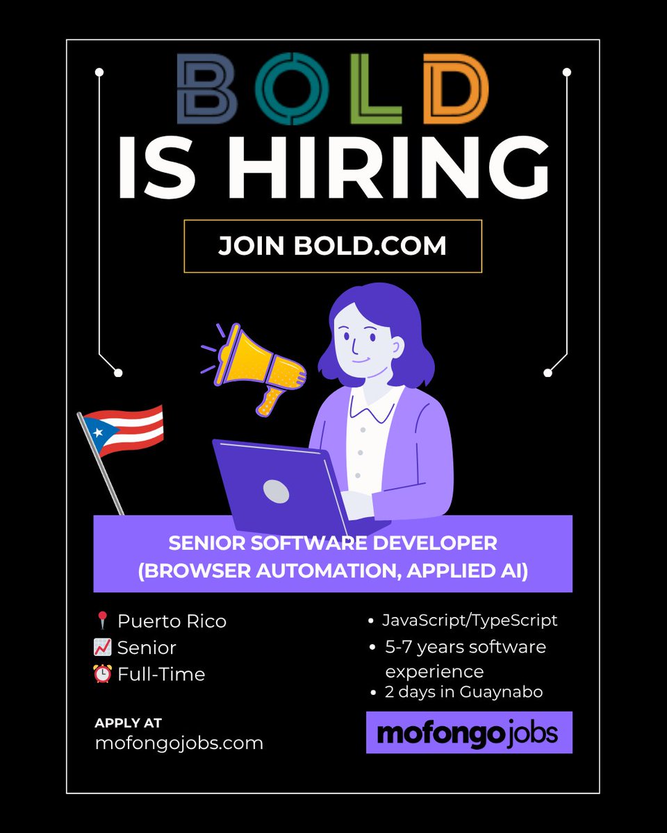 MofongoJobs's tweet photo. 🚨 Nuevos trabajos en Puerto Rico 🚨

Oportunidades en tech y ventas, incluyendo roles remotos, híbridos y presenciales en PR

👩🏽‍💻 Senior Software Developer
💼 Senior Software Engineer
📞 Sales Development Representative
🤝 Account Executive

Solicita en https://t.co/ZmQACLZtQO https://t.co/fzgwgjaZwu