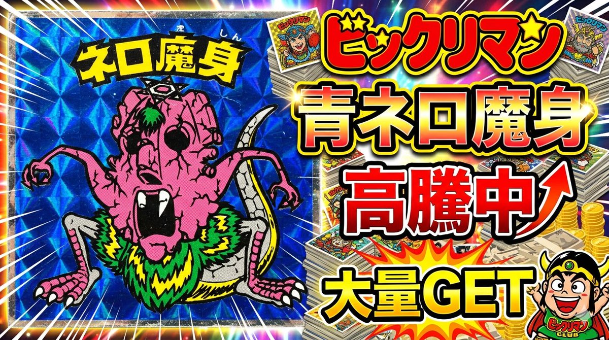 ラストチャンス】ビックリマン 高額ヘッド 青ネロ魔身にまみれてみたっ