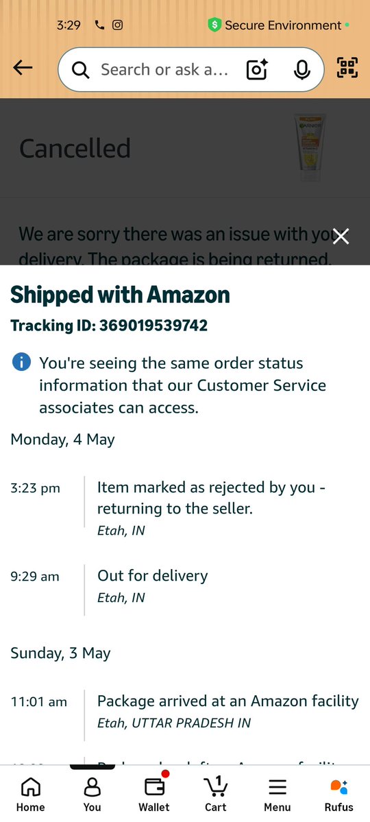 immohammadaamir's tweet image. @amazonIN @AmazonHelp

Delivery agent refused doorstep delivery and asked me to travel 5–6 km. When I refused, he falsely marked my order as “rejected by customer”.

I have call recordings. Please take strict action.

Tracking ID: 369019539742

#AmazonIndia #DeliveryIssue