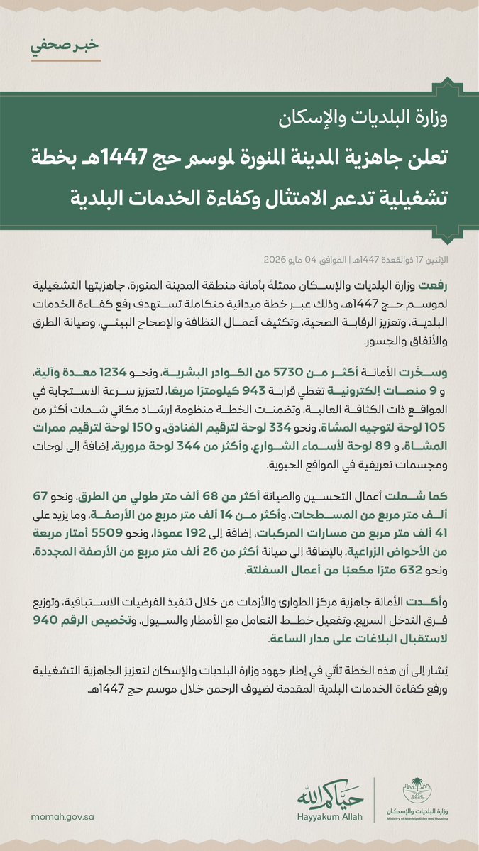 المتحدث الرسمي لوزارة البلديات والإسكان tweet media