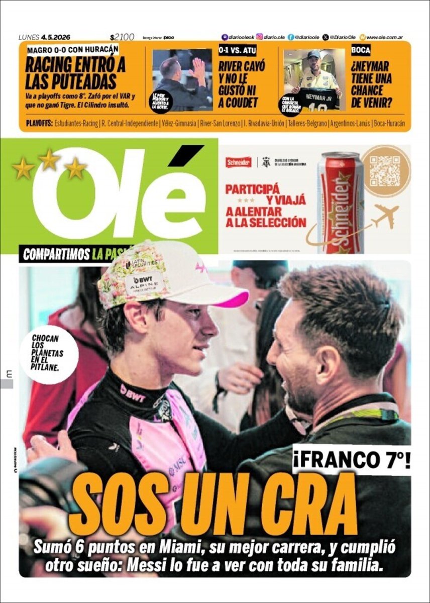 SOS UN CRA 👏🏻🇦🇷

#LaTapaDeOlé | Lunes 4 de mayo 📰