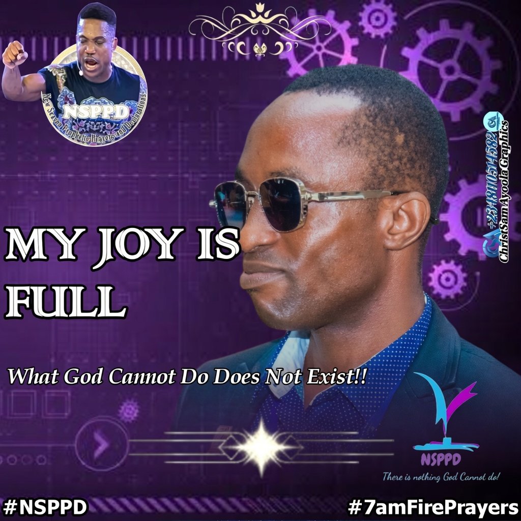 JoeBobby007's tweet photo. MY JOY IS FULL!
What God Cannot Do Does Not Exist!!

#NSPPD
#7amFirePrayers https://t.co/UPuZBaT8pm
