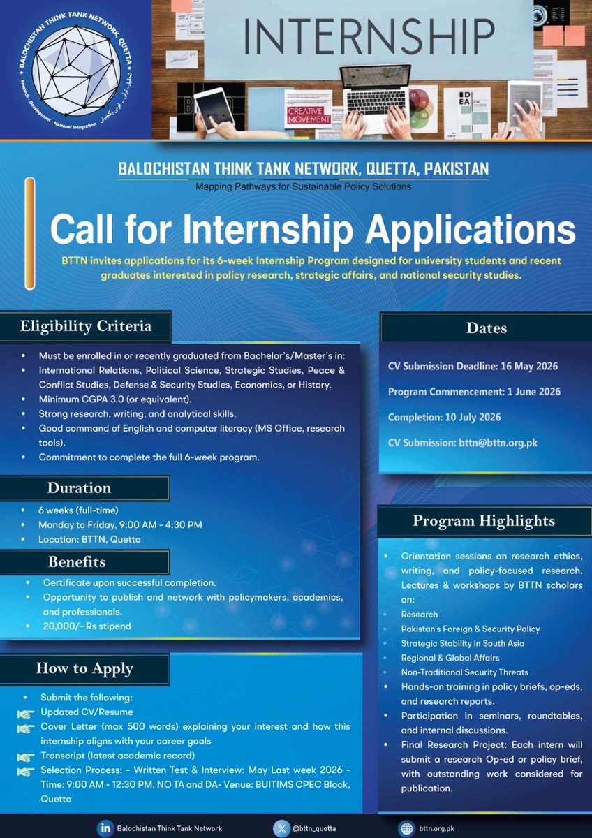 Balochistan Think Tank Network (BTTN) tweet media