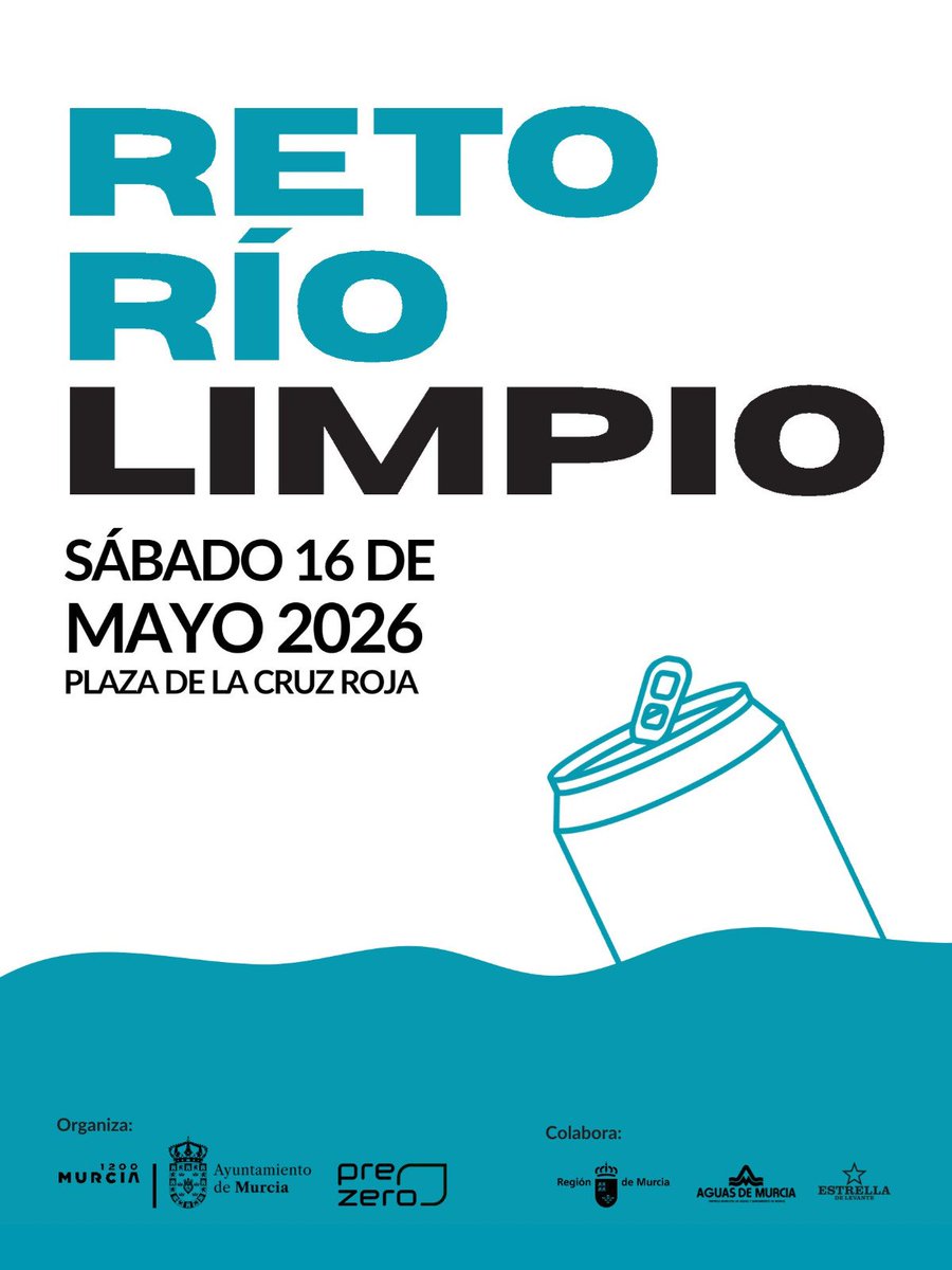 Ballesta_Murcia's tweet photo. ¡Vuelve el #RetoRíoLimpio!

El próximo 16 de mayo, Murcia se movilizará para cuidar y limpiar nuestro río Segura, corazón de nuestra ciudad.

Inscríbete gratis aquí  👇🏻
https://t.co/CcrnUeFJ11 https://t.co/Gv2QrO3E92