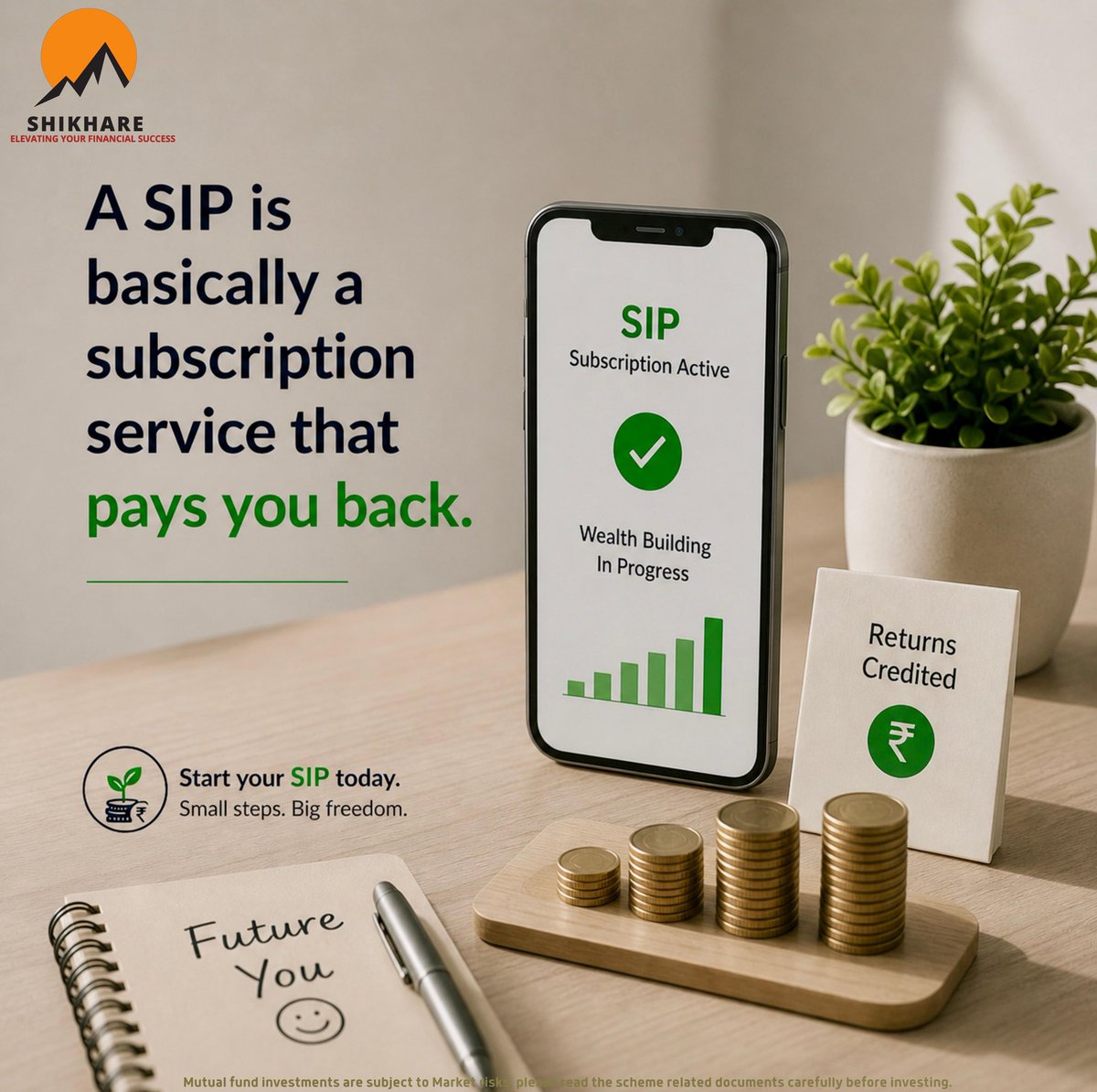 mukesh_shikhare's tweet image. A SIP is basically a subscription service that pays you back. 📱💸 Swap one useless app for an investment &amp;amp; fund your future today. 

#SIP #Wealth #InvestSmart