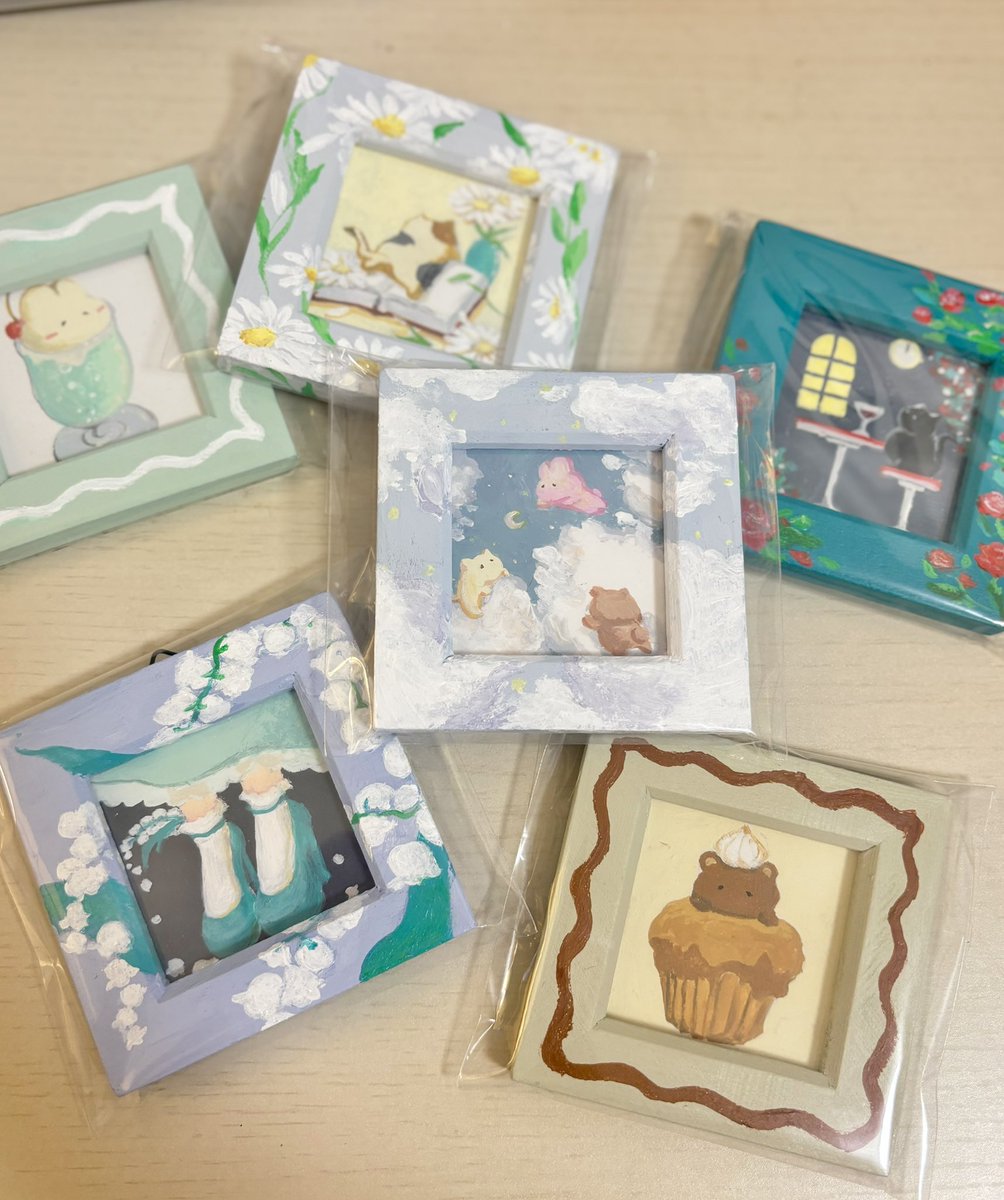 クリマに持って行くミニ原画たち。
¥2000〜¥4500で販売します！

#ゴールデンウィークSNS展覧会