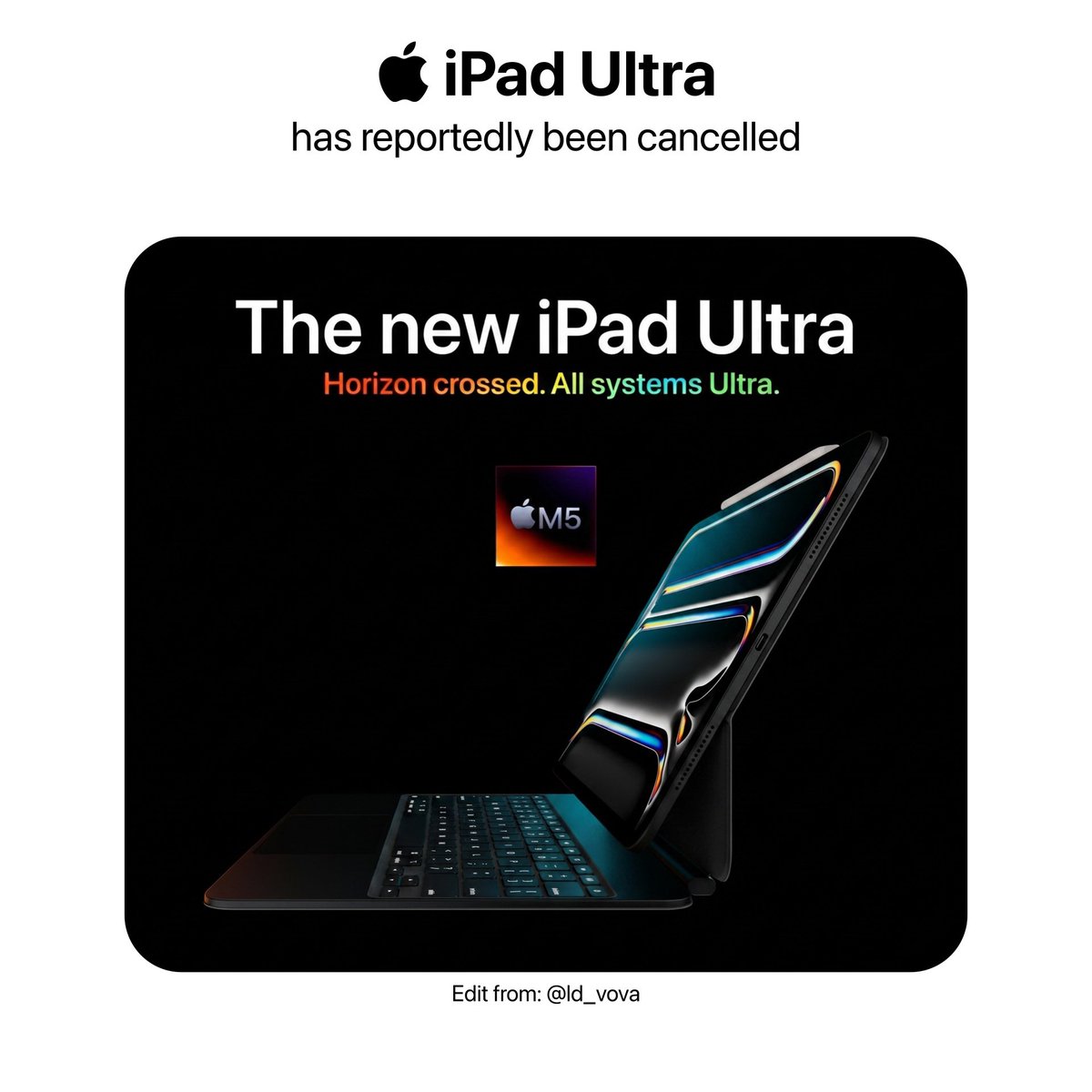 gajetblog's tweet image. 折りたたみiPad「iPad Ultra」
中止ってマジ？
正直ちょっと期待してた人多くない？
でも考えたら
・価格バカ高そう
・使い道微妙
・今のiPadでも十分
ってなると
無くなっても納得ではあるよな
欲しかった派？いらない派？
#iPad #Apple #ガジェット #タブレット #折りたたみ #リーク情報