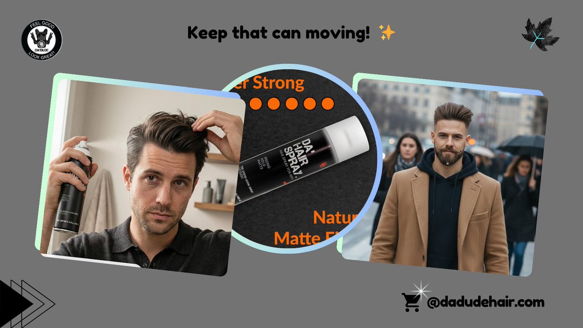 DaDudeyounghair's tweet image. Tired of "wet spots" in your style? Keep that can moving! Continuous motion ensures an even distribution for a natural look. 🚫💦 
#GroomingRoutine #HairHack #MensStyle