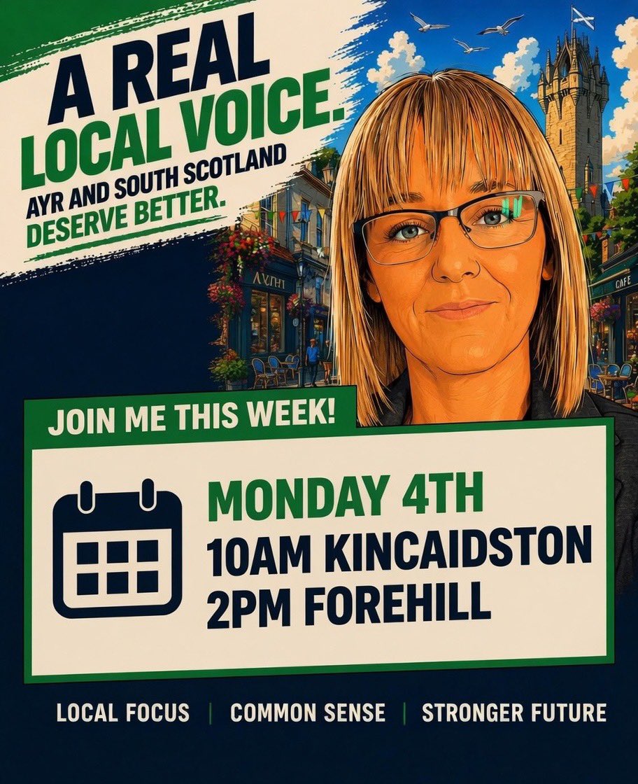 IndyDenise26's tweet photo. Running a bit behind today — now in Kincaidston 12pm then Forehill 2pm.
Come say hello if you’re out 👇
Listening to every voice as we push to polling day.
#VoteDenise #Ayr #IndependentCandidate https://t.co/H1bKrE8rjw
