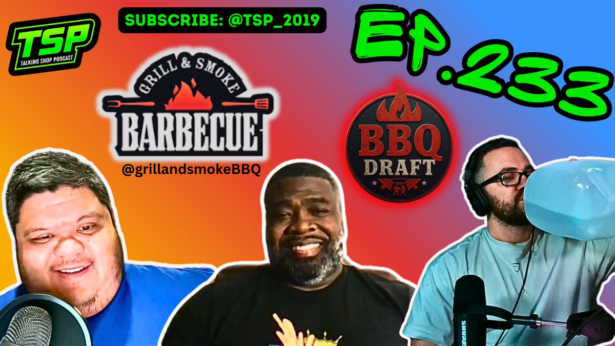 TSP_2019's tweet photo. 🚨TSP 233 is out NOW🚨

Special Guest ⭐️: The BBQ Veteran Geoffrey Greer 🇺🇸 

TSP BBQ Draft 🍗 🤤

LIKE-SHARE-SUBSCRIBE!👍

Support the BBQ: @grillandsmokebbq on all socials! 🙏🏻

YouTube: https://t.co/n6pGspk33f

Spotify: https://t.co/mvojiiPOXF

#BBQ #podcast #food https://t.co/YkeYF6YALW