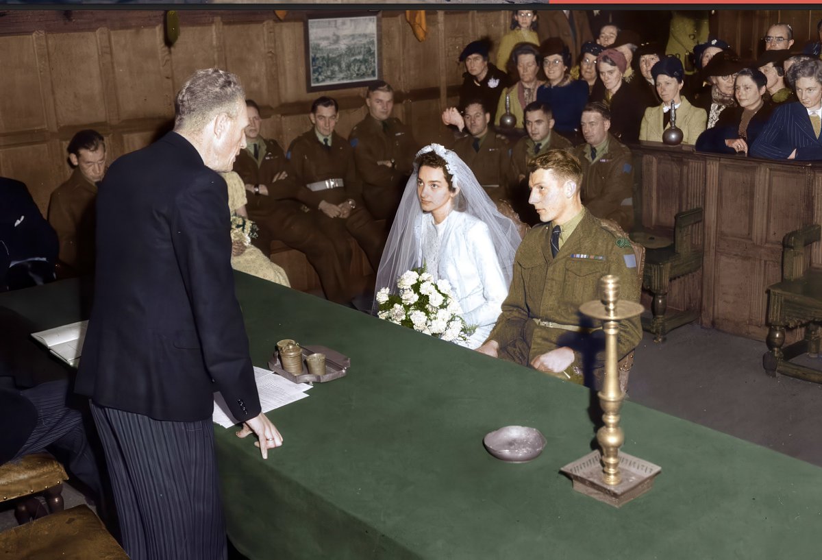 oldcanadaseries's tweet photo. The wedding of a Canadian Army officer and a Dutch woman in the Netherlands after Canadians liberated the country 81 years ago this week during World War II. https://t.co/YRbRM1dDVF