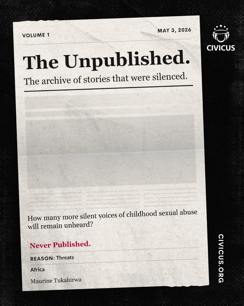 mauryn70's tweet photo. There are still so many untold stories of childhood sexual abuse. Sillence is never the answer! That's why I join to @CIVICUSalliance commemorate World Press Freedom Day with this blank page to show solidarity to all survivors of childhood sexual violence,  for  you're not alone. https://t.co/REjgwj4ruj