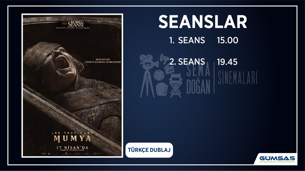 gumsas29's tweet photo. 📽️Bu hafta, Sema Doğan Sinemaları'nda sizleri bekliyor🍿
⏳4-7 Mayıs
‼️ Lee Cronin'den Mumya
‼️ Marakuda: Taş Devri Efsanesi
‼️ Kıble:Bitlisli Belkıs
‼️ 571 Rahmet Peygamberi Hz. Muhammed https://t.co/qHHFPMdImu