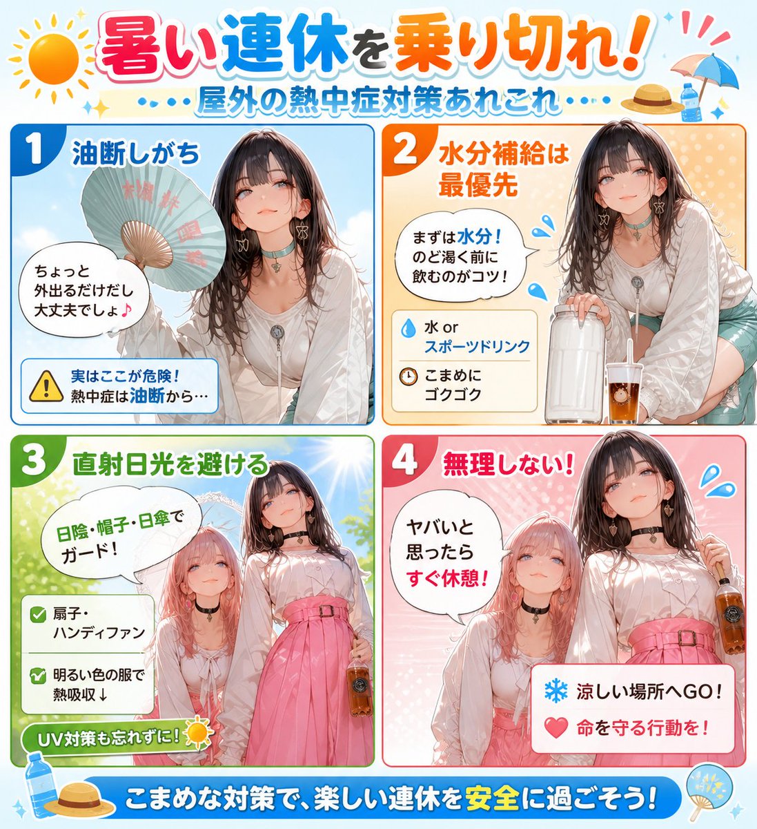急に暑くなりましたね💦 無理せずに 連休を楽しみましょ🥰✨