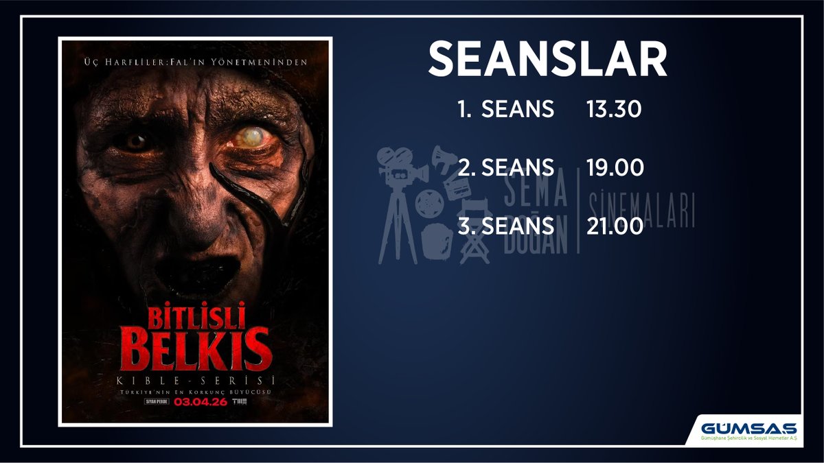 gumsas29's tweet photo. 📽️Bu hafta, Sema Doğan Sinemaları'nda sizleri bekliyor🍿
⏳4-7 Mayıs
‼️ Lee Cronin'den Mumya
‼️ Marakuda: Taş Devri Efsanesi
‼️ Kıble:Bitlisli Belkıs
‼️ 571 Rahmet Peygamberi Hz. Muhammed https://t.co/qHHFPMdImu