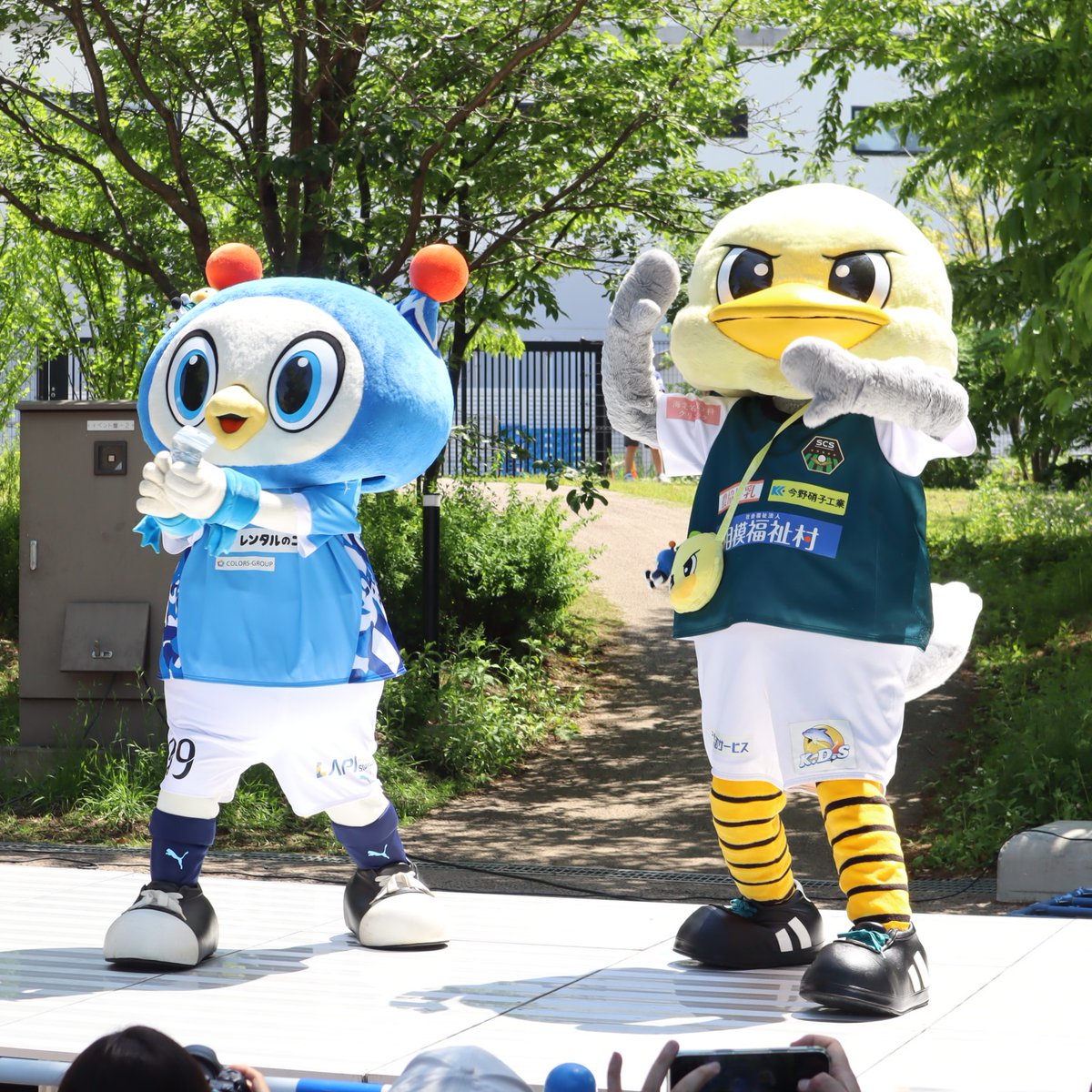randonneesan's tweet image. プレゼント交換🎁フリちゃんのお手々にはキャンディ🍬
#フリ丸  #yokohamafc 
#ガミティ #SC相模原