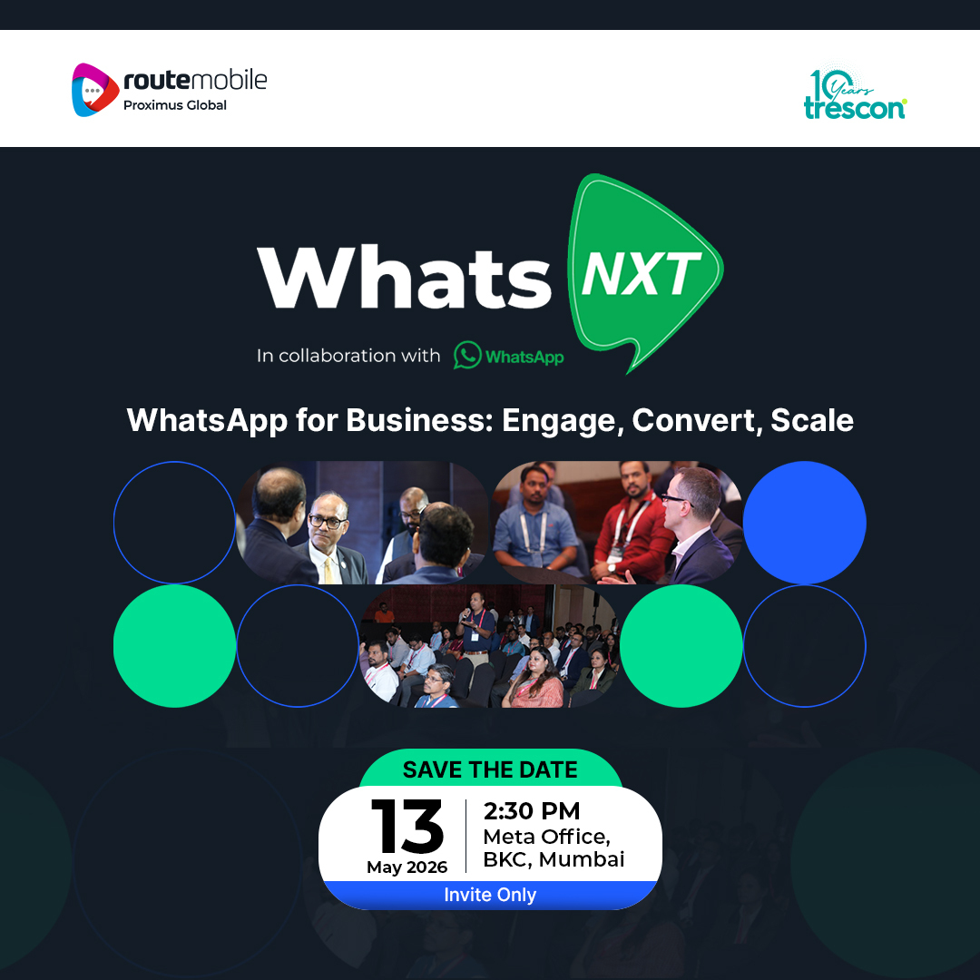 TresconGlobal's tweet photo. The Blueprint for Conversational ROI comes to Mumbai.

We’re convening CXOs for WhatsNXT at the Meta Office, BKC, to deconstruct deployment frameworks for measurable business growth.

Strictly closed-door &amp; invite-only.

#WhatsNXT #MetaMumbai #ConversationalROI #CXOInsights https://t.co/OJsgSDcljx