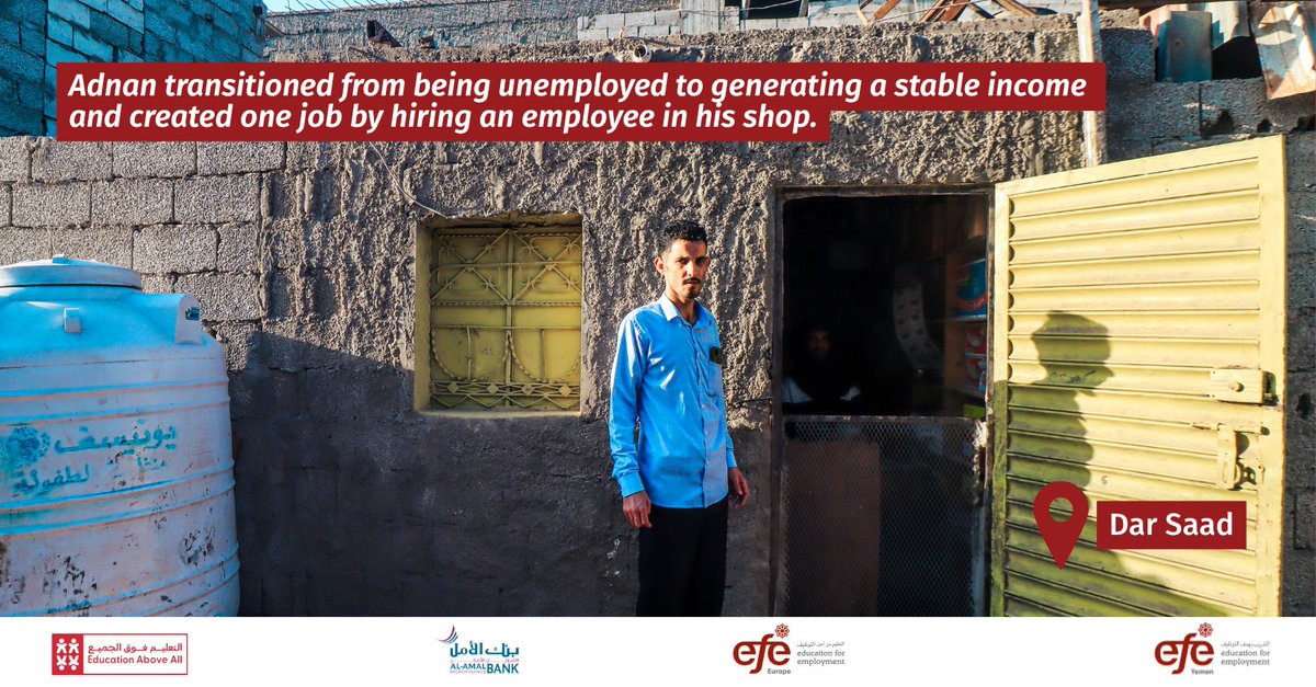 ef_EUhub's tweet photo. 🌱 Through Mustaqbalak Entrepreneurship training, young Yemenis, especially women, gain essential skills to thrive. Participants also receive access to financing, helping them improve livelihoods and create new opportunities in their communities. 🤝 Funded by @EAA_Foundation https://t.co/izG5ScoSoC