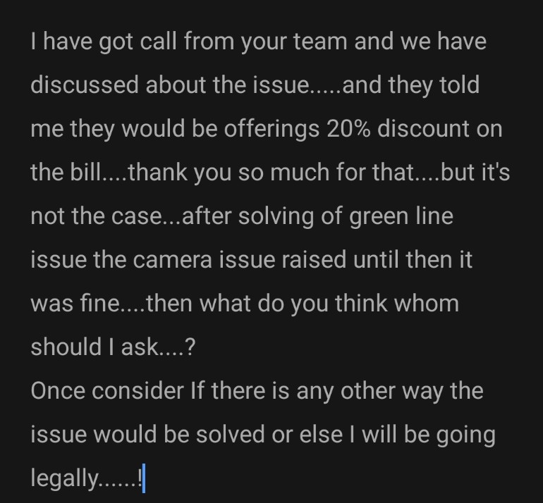 ZishanAbbas0110's tweet image. Please look into this @onepluscareIN @oneplus I don't think it was my mistake that camera stopped working because of your green line issue and your service he camera stopped working.....!
Or else I can move legally...

#oneplus #oneplusindia