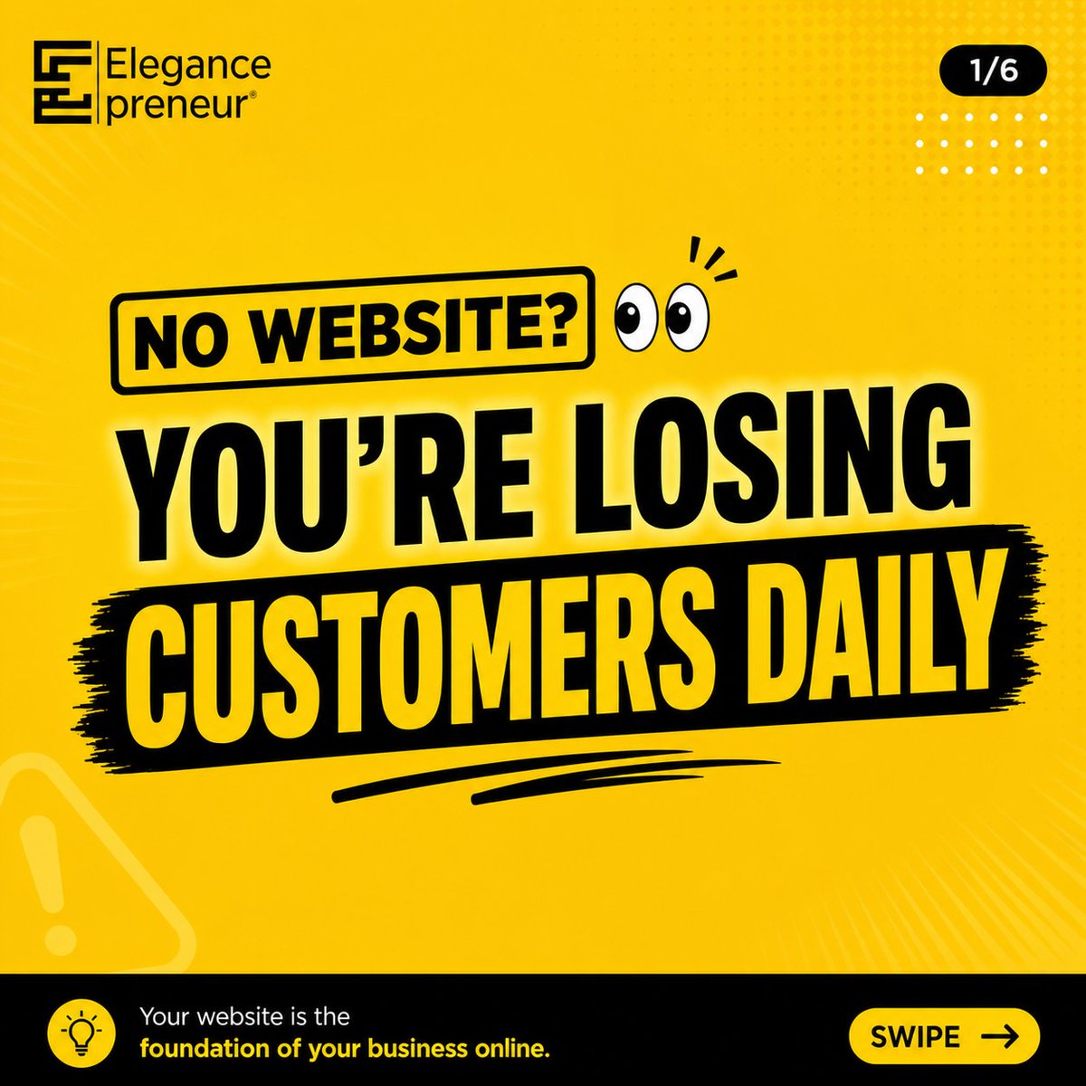 Elegancepreneur's tweet image. No website?
You’re invisible.
You’re losing customers.
Your competitors are winning.
Simple.
 Let’s fix that.
DM “WEBSITE”
 hello@elegancepreneur.com
07038524905
#NaijaBusiness #WebsiteDesign #Growth