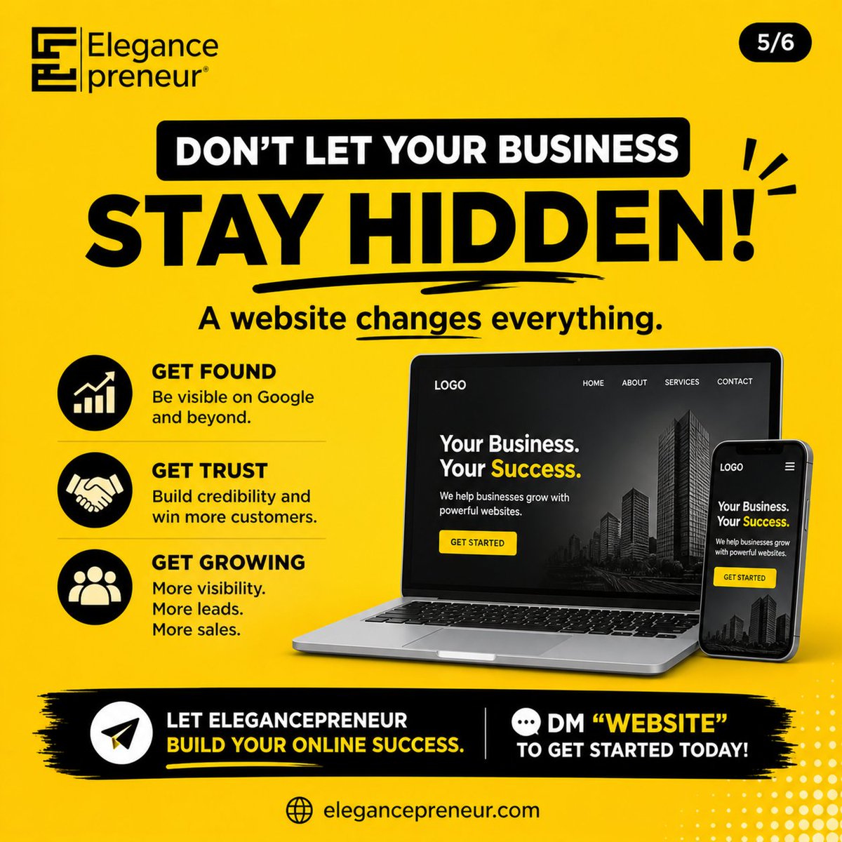 Elegancepreneur's tweet image. No website?
You’re invisible.
You’re losing customers.
Your competitors are winning.
Simple.
 Let’s fix that.
DM “WEBSITE”
 hello@elegancepreneur.com
07038524905
#NaijaBusiness #WebsiteDesign #Growth