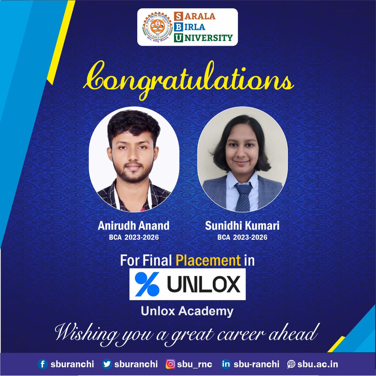 Sarala Birla University tweet media