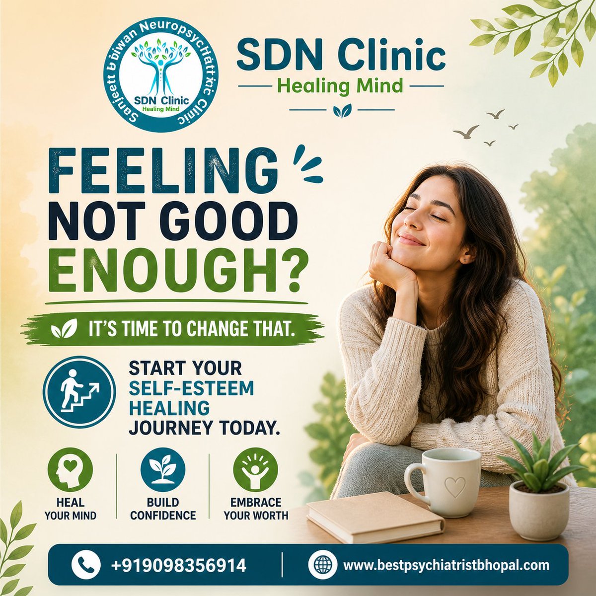 sanjeet_diwan's tweet image. FEELING NOT GOOD ENOUGH?

It’s time to change that.

Start your self-esteem healing journey today. 

#SelfEsteem #MentalHealthMatters #ConfidenceBuilding #SelfLoveJourney #TherapyHelps #YouAreEnough #InnerStrength #MentalWellness #HealingJourney #PositiveMindset #DrSanjeetDiwan