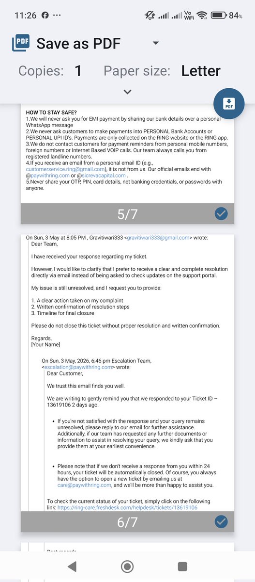 gravitiwari333's tweet photo. No proper response despite 100+ emails to nodal officer. Only “48 hours” replies repeatedly since 6th — no action till now.
RBI: N202627009005106, N202627009002636
Cyber Crime: 23704260030451
I’m raising this on PMO portal tonight.
@RBI @RBI_Says @Kissht_EMI https://t.co/NIaFaafhsk