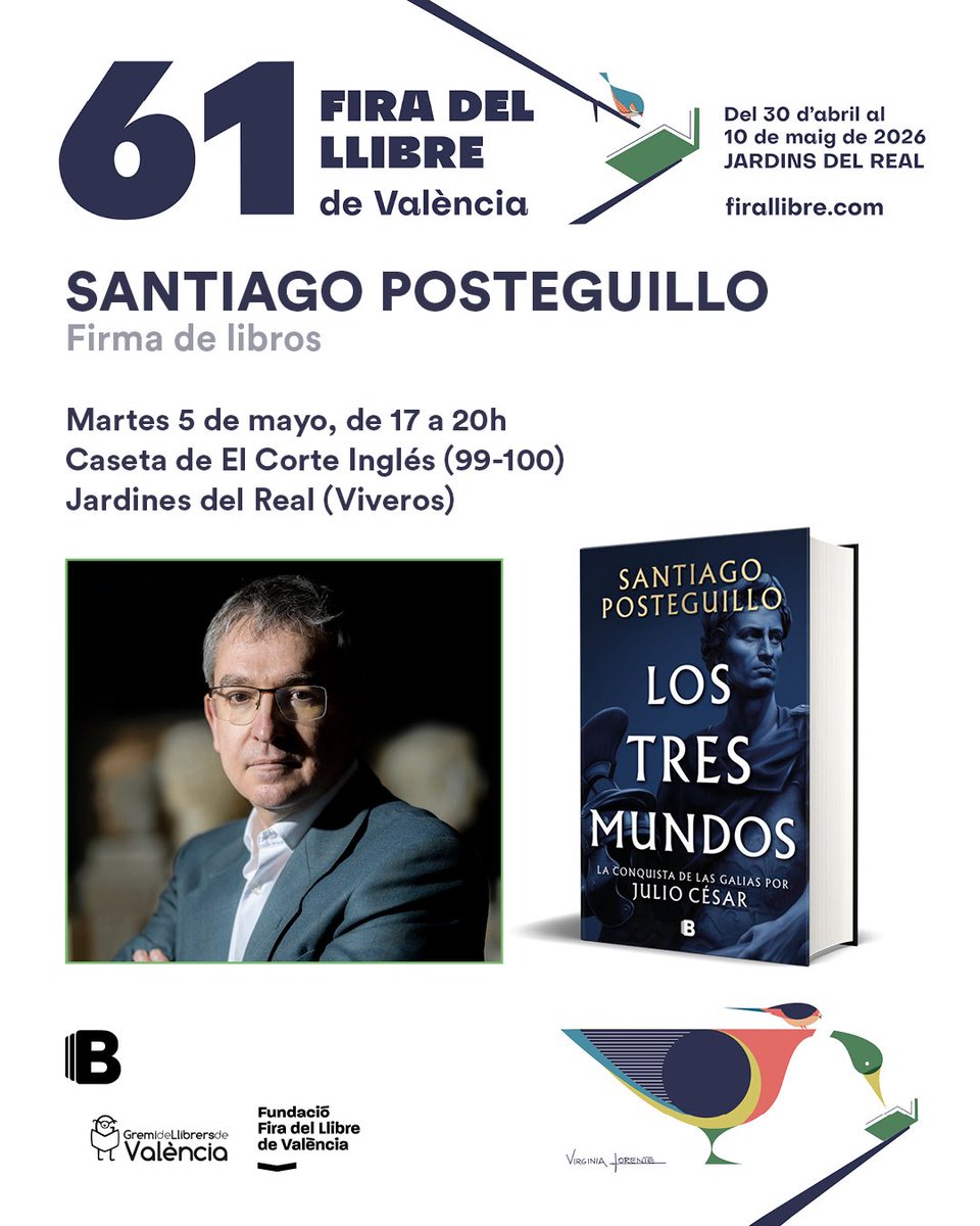 Nos vemos mañana en <a href="/firallibrevlc/">Fira del Llibre de València</a> 😃

#santiagoposteguillo #feriadellibro #LosTresMundos
