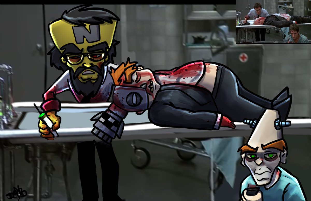catalin62706090's tweet photo. Re Animator 
Me volví a ver está pelicula está semana
 
#NeoCortex #CrashBandicoot  #Myart #Au https://t.co/0aQDbKdfzz